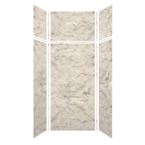 Monterey 36-in x 36-in x 72/24-in Glue to Wall 6-Piece Transition Shower Wall Kit, Creme/Velvet