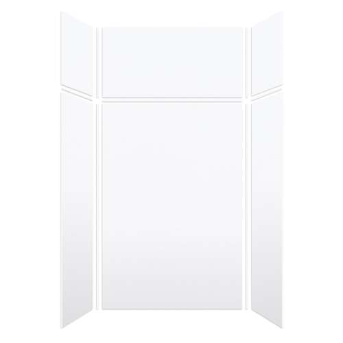 Monterey 48-in x 36-in x 72/24-in Glue to Wall 6-Piece Transition Shower Wall Kit, White/Velvet