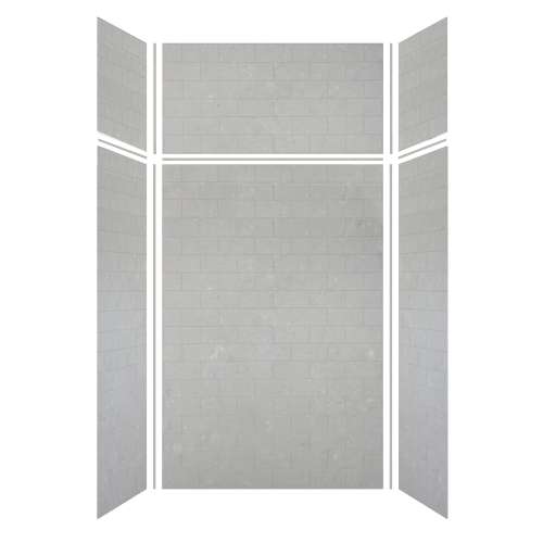 Samuel Mueller Monterey 48-in x 36-in x 72/24-in Glue to Wall 6-Piece Transition Shower Wall Kit, Moonstone/Tile