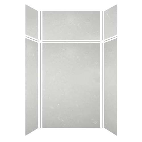 Monterey 48-in x 36-in x 72/24-in Glue to Wall 6-Piece Transition Shower Wall Kit, Moonstone/Velvet