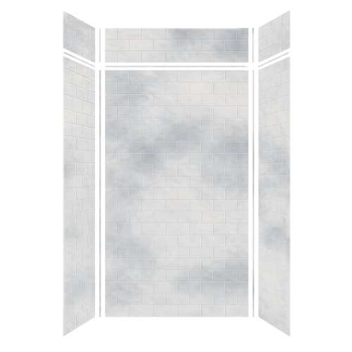Samuel Mueller Monterey 48-in x 36-in x 84/12-in Glue to Wall 6-Piece Transition Shower Wall Kit, Moonstone/Tile