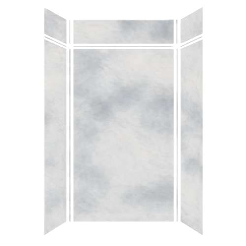Monterey 48-in x 36-in x 84/12-in Glue to Wall 6-Piece Transition Shower Wall Kit, Moonstone/Velvet