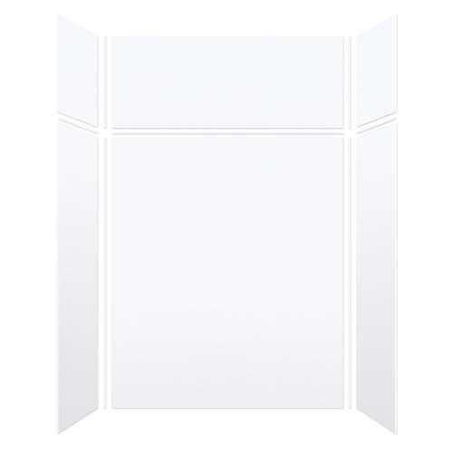 Samuel Mueller Monterey 60-in x 36-in x 72/24-in Glue to Wall 6-Piece Transition Shower Wall Kit, White/Velvet