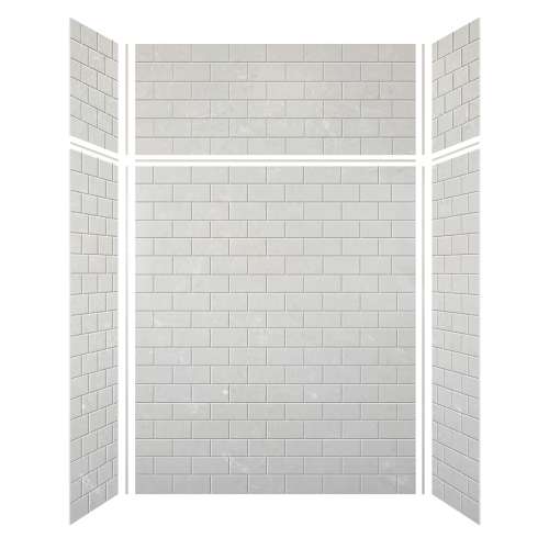 Samuel Mueller Monterey 60-in x 36-in x 72/24-in Glue to Wall 6-Piece Transition Shower Wall Kit, Moonstone/Tile