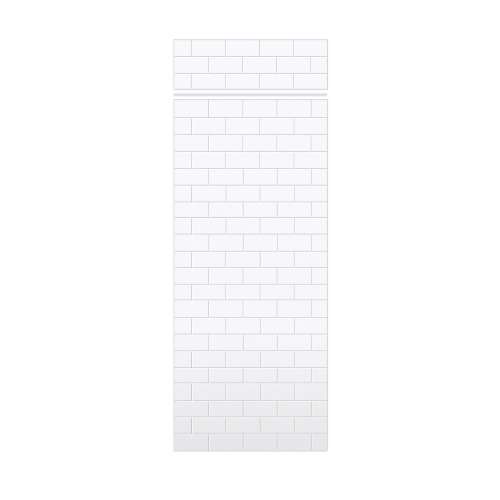 Monterey 36-in x 84+12-in Glue to Wall Transition Wall Panel, White/Tile