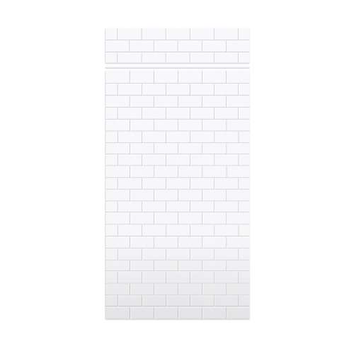 Monterey 48-in x 84+12-in Glue to Wall Transition Wall Panel, White/Tile