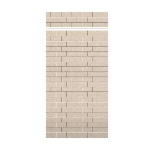 Monterey 48-in x 84+12-in Glue to Wall Transition Wall Panel, Butternut/Tile