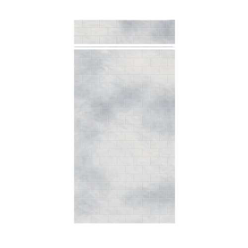 Monterey 48-in x 84+12-in Glue to Wall Transition Wall Panel, Moonstone/Tile