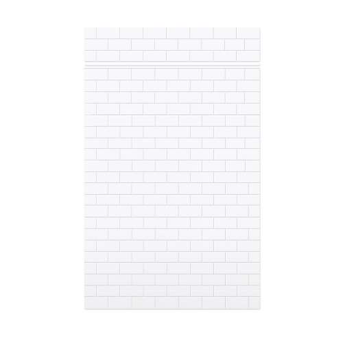 Samuel Mueller Monterey 60-in x 84+12-in Glue to Wall Transition Wall Panel, White/Tile