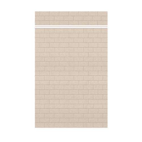 Monterey 60-in x 84+12-in Glue to Wall Transition Wall Panel, Butternut/Tile