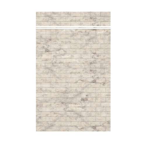 Samuel Mueller Monterey 60-in x 84+12-in Glue to Wall Transition Wall Panel, Creme/Tile