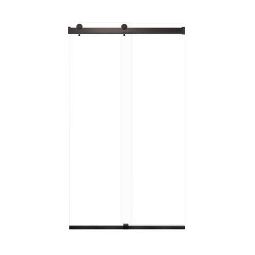 Samuel Müeller SMBRP488008C-MB Brevity 48-in x 80-in By-Pass Shower Door With 5/16-in Clear Glass And Without Handles, Matte Black