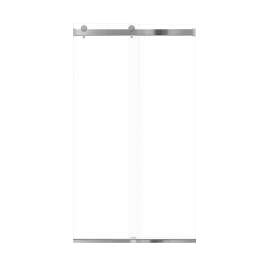 Brevity 48-in x 80-in By-Pass Shower Door With 5/16-in Clear Glass And Without Handles, Polished Chrome, SMBRP488008C-PC