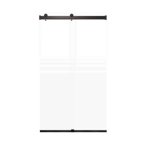 Samuel Müeller SMBRP488008F-MB Brevity 48-in x 80-in By-Pass Shower Door With 5/16-in Pattern Frost Glass And Without Handles, Matte Black