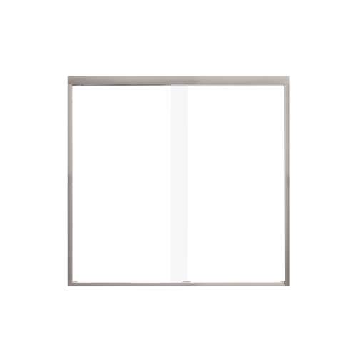 Samuel Müeller SMFBPT605808C-BS Franklin 59-in x 58-in By-Pass Bathtub Door With 5/16-in Clear Glass And Without Handles, Brushed Stainless