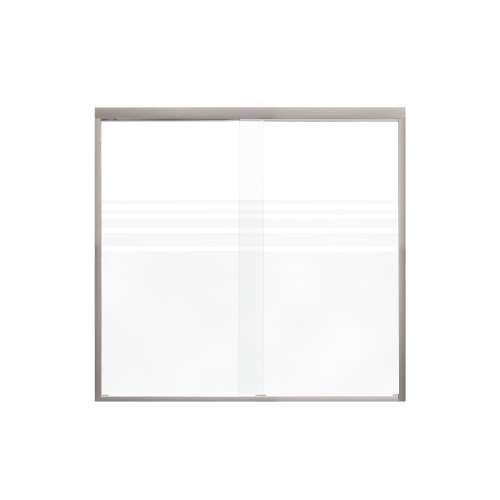 Samuel Müeller SMFBPT605808F-BS Franklin 59-in x 58-in By-Pass Bathtub Door With 5/16-in Frost Glass And Without Handles, Brushed Stainless