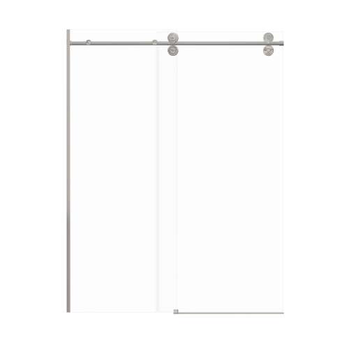 Samuel Müeller SMTBD608010C-BS Teutonic 59-in x 80-in Barn Shower Door With 3/8-in Clear Glass And Without Handles, Brushed Stainless