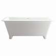 SMSMN6030-01 Mason 60-in x 30-in x 23-in Resin Stone Freestanding Bathtub With Center Drain, White (Velvet)