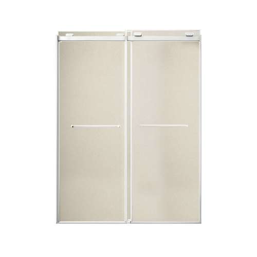 Samuel Müeller SMOBPT608009GP-BS Olivia 60-in x 80-in Bypass Shower Door With 11/32-in Golden Sparkling Glass And Royston Handles, Brushed Stainless