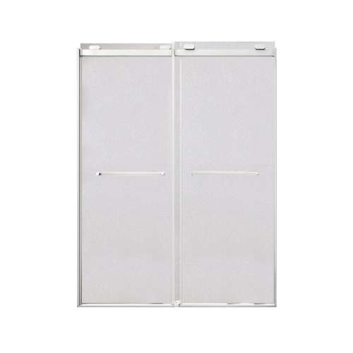 Samuel Müeller SMOBPT608009SP-BS Olivia 60-in x 80-in Bypass Shower Door With 11/32-in Silver Sparkling Glass And Royston Handles, Brushed Stainless