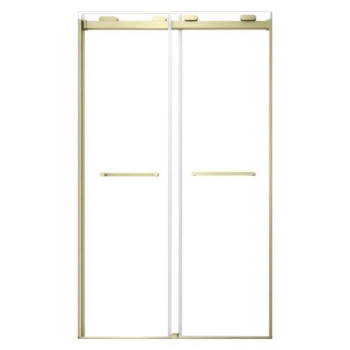 SMOBPT488008C-CB Olivia 48-in x 80-in Bypass Shower Door With 5/16-in Clear Glass And Royston Handles, Champagne Bronze