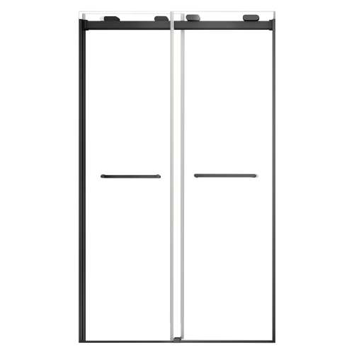 SMOBPT488008C-MB Olivia 48-in x 80-in Bypass Shower Door With 5/16-in Clear Glass And Royston Handles, Matte Black