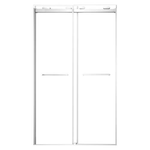 SMOBPT488008C-PC Olivia 48-in x 80-in Bypass Shower Door With 5/16-in Clear Glass And Royston Handles, Polished Chrome