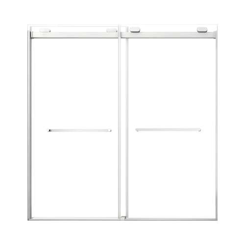 SMOBPT606208C-BS Olivia 60-in x 62-in Bypass Shower Door With 5/16-in Clear Glass And Royston Handles, Brushed Stainless