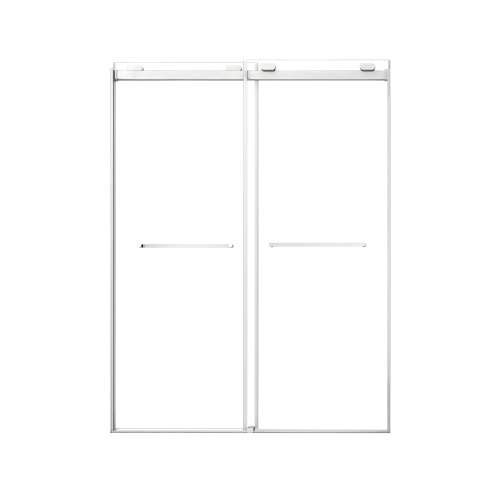 SMOBPT608008C-BS Olivia 60-in x 80-in Bypass Shower Door With 5/16-in Clear Glass And Royston Handles, Brushed Stainless