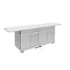 Samuel Mueller SMOUCS6424 Outdoor Kitchen 64-in x 24-in x 37-in Double Utility Cabinet With Folding Shelves, Stainless Steel