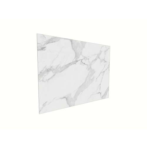 Porcelyte 60-inch x 47-inch Shower Wall Panel - Back Bottom, Tuscany White, SMPOWBB6047-81