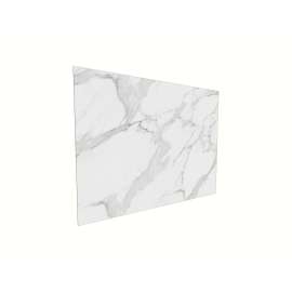 Porcelyte 60-inch x 47-inch Shower Wall Panel - Back Top (LED), Tuscany White, SMPOWBT6047-81