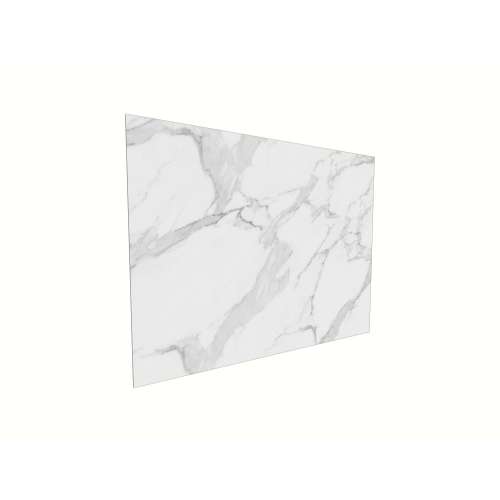 Porcelyte 60-inch x 47-inch Shower Wall Panel - Back Top (LED), Tuscany White, SMPOWBT6047-81