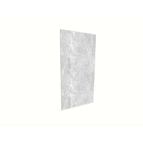Porcelyte 72-inch x 47-inch Shower Wall Panel - Back Top (LED), Apodo Ice Grey, SMPOWBT7247-84