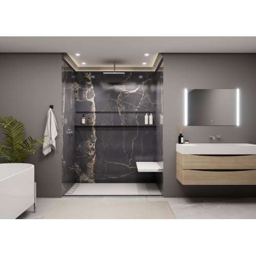 Porcelyte 60-in x 36-in x 108-in Lighted Shower Wall Kits, Carmus Brown, SMPOWK6036108-83
