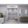 Porcelyte 60-in x 36-in x 108-in Lighted Shower Wall Kits, Apodo Ice Grey, SMPOWK6036108-84