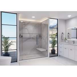Porcelyte 72-in x 42-in x 96-in Lighted Shower Kits, Tuscany White, SMPOWKF724296C-81