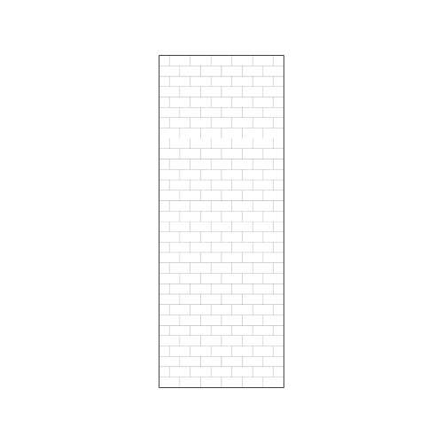 SMPPW3696-131T Pioneer Plus 36-in x 96-in Shower Wall Panel, White (3-in x 6-in Subway Tile Pattern with Grey Grout)