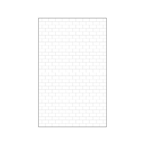 SMPPW6096-131T Pioneer Plus 60-in x 96-in Shower Wall Panel, White (3-in x 6-in Subway Tile Pattern with Grey Grout)