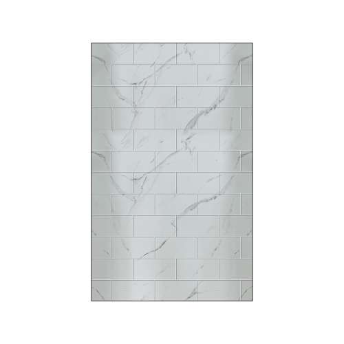 SMPPW6096-60 Pioneer Plus 60-in x 96-in Shower Wall Panel, Dolomite (8-in x 16-in Horizontal Tile Pattern with Stone Color)