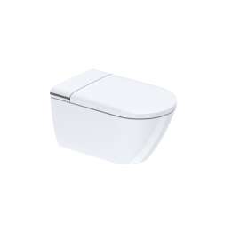 SMPSBWK-01 Pansy 1.45/1.08 GPF Dual Flush Elongated Wall Hung ADA Smart Bidet Toilet With Sensor, In-Wall Tank, and Flush Plate, White