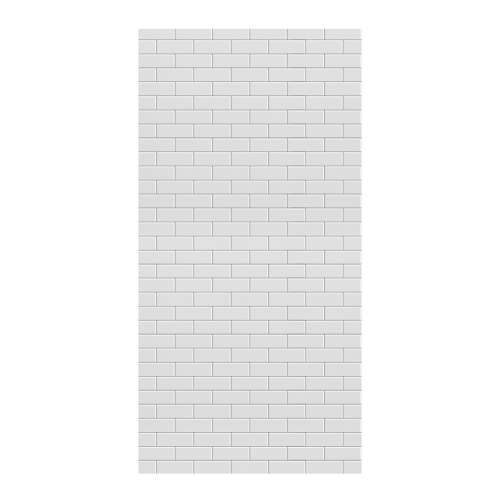 SMPW4896-131 Pioneer 48-in x 96-in Glue to Wall Wall Panel, White (Glossy 3-in x 8-in Subway Tile Pattern)