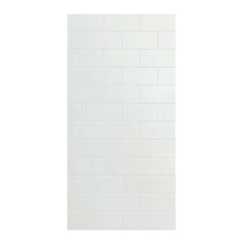 SMPW4896-531 Pioneer 48-in x 96-in Glue to Wall Wall Panel, White (Matte 8-in x 16-in Horizontal Tile Pattern)