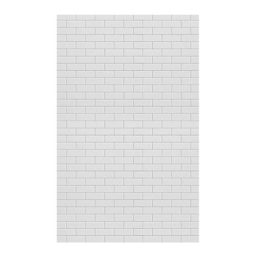 SMPW6096-131 Pioneer 60-in x 96-in Glue to Wall Wall Panel, White (Glossy 3-in x 8-in Subway Tile Pattern)