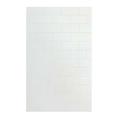 SMPW6096-531 Pioneer 60-in x 96-in Glue to Wall Wall Panel, White (Matte 8-in x 16-in Horizontal Tile Pattern)