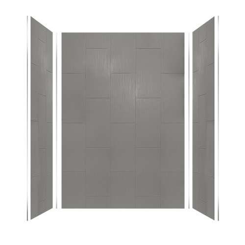 SMPWK603684-240 Pioneer 60-in x 36-in x 84-in 3-Piece Shower Wall Kit, Dark Grey (12-in x 24-in Vertical Pattern)