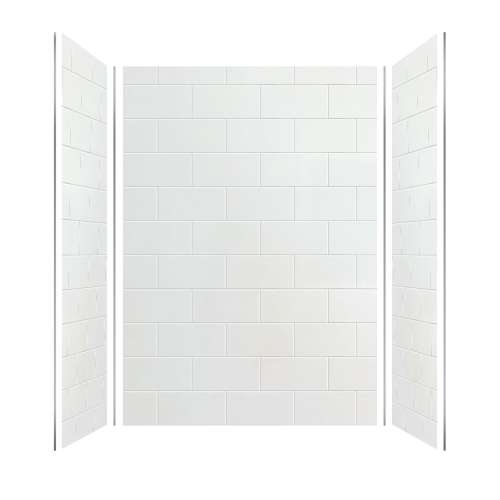 SMPWK603684-531 Pioneer 60-in x 36-in x 84-in 3-Piece Shower Wall Kit, White (Matte 8-in x 16-in Horizontal Tile Pattern)
