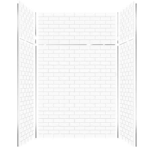 Pioneer 60-in X 36-in X 96-in Shower Wall Kit, White - 3" x 8" Subway Pattern