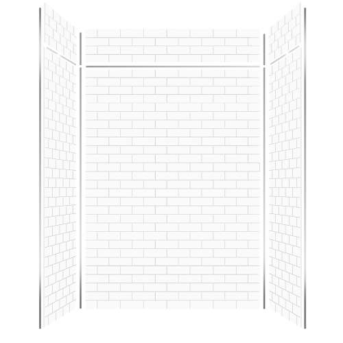 Pioneer 60-in X 36-in X 96-in Shower Wall Kit, White - 3" x 8" Subway Pattern