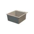 Samuel Müeller Que 22in x 20in silQ Granite Drop-in Single Bowl Kitchen Sink with 3 CAB Faucet Holes, Cafe Latte
